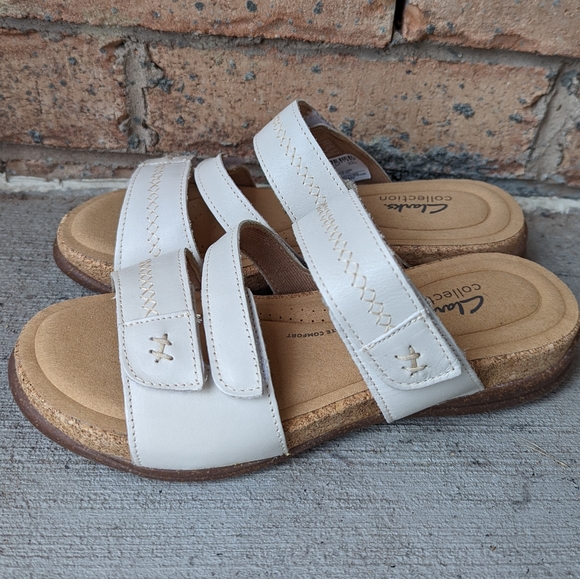 Clarks leather cork sole summer sandals - Picture 11 of 12